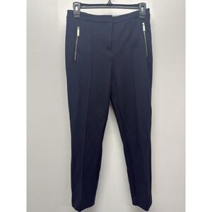 Ted Baker Pants Women's‎ Size 1 Chino Blue Stretch Straight Mid Rise Pockets #42